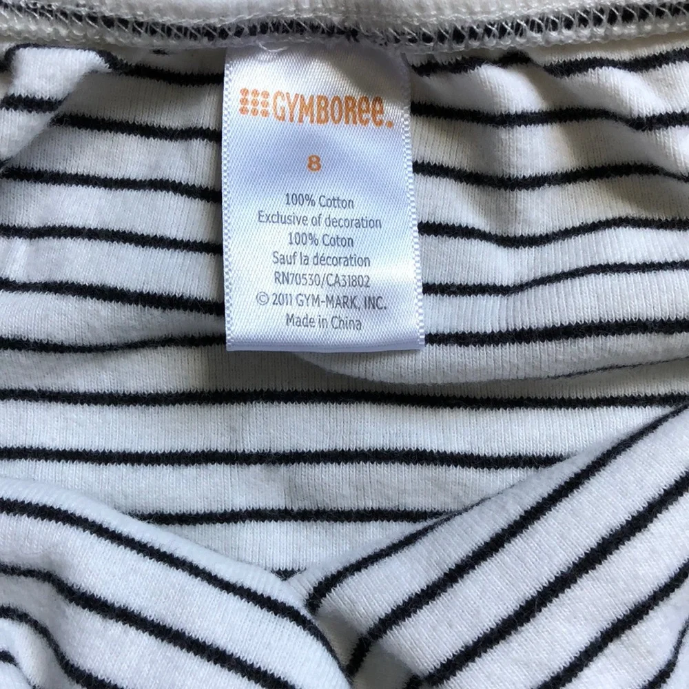 Gymboree Dress Girls Size 8 White Black Stripes‎ Floral Tank